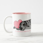 Great Dane Holds Heart Merle UC Tweekleurige Koffiemok (Links)