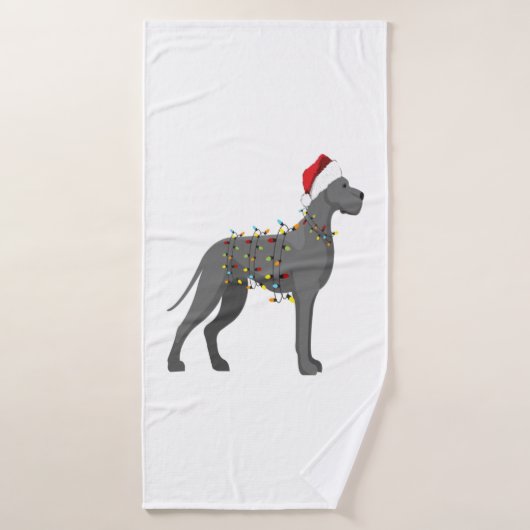 Great Dane Holiday-kerstverlichting Badhanddoek (Badhanddoek)