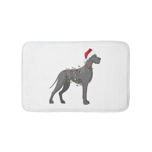 Great Dane Holiday-kerstverlichting Badmat (Voorkant)