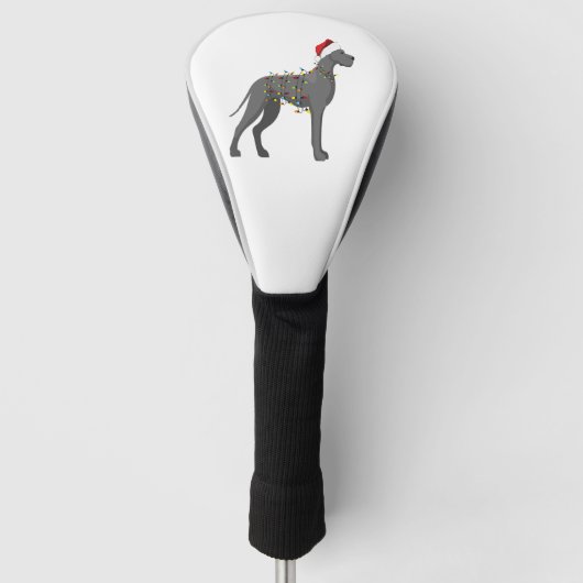 Great Dane Holiday-kerstverlichting Golfheadcover (Voorkant)