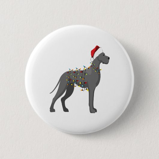 Great Dane Holiday-kerstverlichting Ronde Button 5,7 Cm (Voorkant)