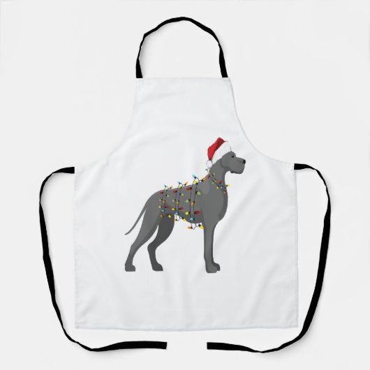 Great Dane Holiday-kerstverlichting Schort (Voorkant)