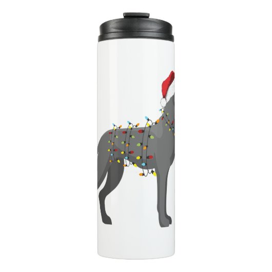 Great Dane Holiday-kerstverlichting Thermosbeker (Voorkant)