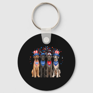 Great Dane Hond 250 Jaar Amerikaans 1776 2026 4e Sleutelhanger