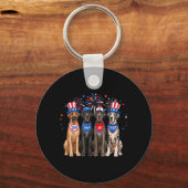 Great Dane Hond 250 Jaar Amerikaans 1776 2026 4e Sleutelhanger (Voorkant)