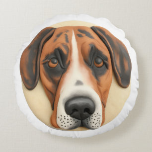 Great Dane Hond 3D Geïnspireerd Rond Kussen