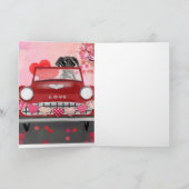 Great Dane-hond auto met harten Valentijnsdag Kaart (Binnen)
