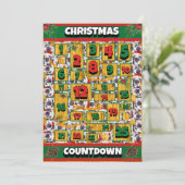 Great Dane hond Countdown Kerst Adventkalender Feestdagenkaart (Staand voorkant)