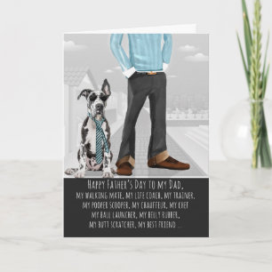 Great Dane-hond en papa grappige Vaderdag Feestdagen Kaart