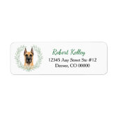 Great Dane Hond Eucalyptus Blad Krans Etiket (Voorkant)
