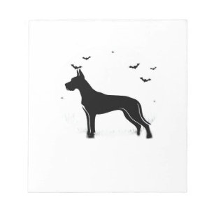 Great Dane Hond Halloween Maan Silhouet Klassiek  Notitieblok