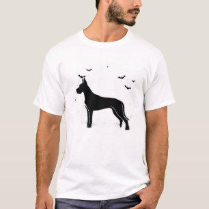 Great Dane Hond Halloween Maan Silhouet Klassiek T-shirt