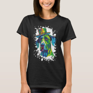 Great Dane Hond Hoofd Iers Grappig St Patricks Dag T-shirt