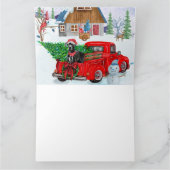 Great Dane-hond in kerstbezorgingswagen sneeuw Kaart (Binnen)