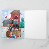 Great Dane-hond in sneeuw Kerstmis Hondenhok  Kaart (Binnen)