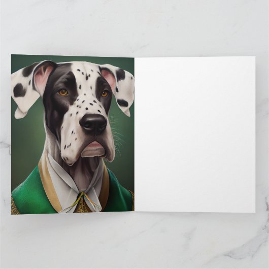 Great Dane-hond in St. Patrick's Day-jurk Kaart (Binnen)