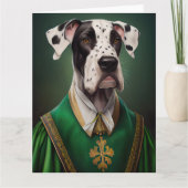 Great Dane-hond in St. Patrick's Day-jurk Kaart (Voorkant)