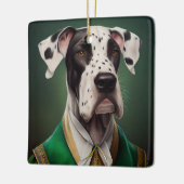 Great Dane-hond in St. Patrick's Day-jurk Keramisch Ornament (Links)