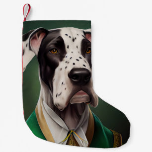 Great Dane-hond in St. Patrick's Day-jurk Kleine Kerstsok