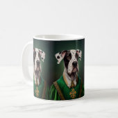 Great Dane-hond in St. Patrick's Day-jurk Koffiemok (Voorkant links)