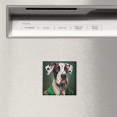 Great Dane-hond in St. Patrick's Day-jurk Magneet (Insitu (Vaatwasser))