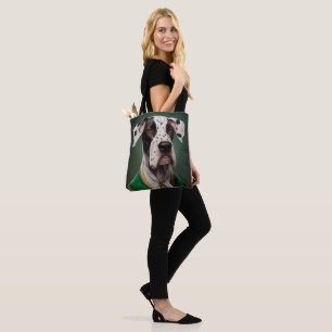 Great Dane-hond in St. Patrick's Day-jurk Tote Bag