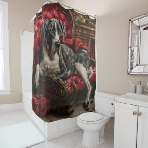 Great Dane Hond Kerst Feestelijk Douchegordijn