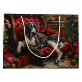Great Dane Hond Kerst Feestelijk Groot Cadeauzakje (Achterkant)