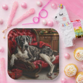 Great Dane Hond Kerst Feestelijk Papieren Bordje (Feest)