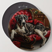 Great Dane Hond Kerst Feestelijk Ronde Button 6,0 Cm (Voorkant /achterkant)