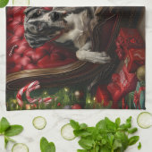 Great Dane Hond Kerst Feestelijk Theedoek (Gevouwen)
