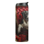 Great Dane Hond Kerst Feestelijk Thermosbeker (Gedraaid links)