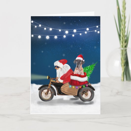 Great Dane hond Kerstman Kaart (Voorkant)