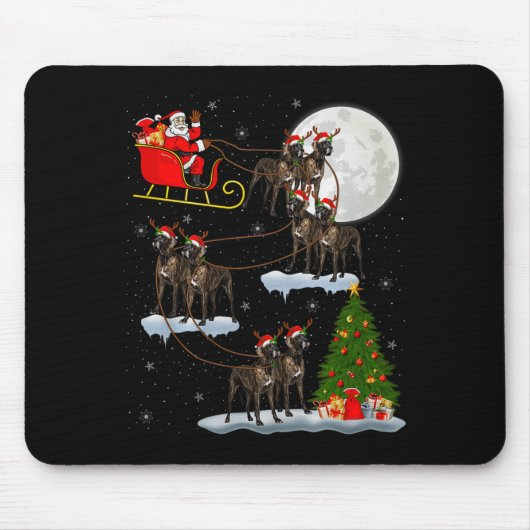 Great Dane-hond Kerstman slee flying Funny Magisch Muismat (Voorkant)
