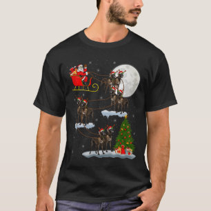 Great Dane-hond Kerstman slee slee vliegend grappi T-shirt