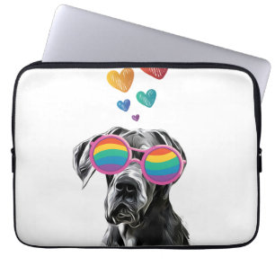 Great Dane-hond met harten Valentijnsdag  Laptop Sleeve