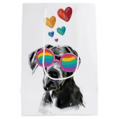Great Dane-hond met harten Valentijnsdag Medium Cadeauzakje (Achterkant)