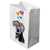 Great Dane-hond met harten Valentijnsdag Medium Cadeauzakje (Achterkant Gekanteld)