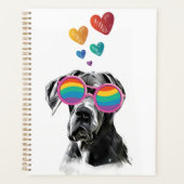 Great Dane-hond met harten Valentijnsdag  Planner (Voorkant)