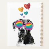 Great Dane-hond met harten Valentijnsdag  Planner (Achterkant)
