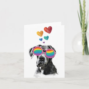 Great Dane-hond met Hartjes Valentijnsdag Deken Kaart