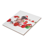 Great Dane-hond met kerstversieringen cadeaus Tegeltje (Zijkant)