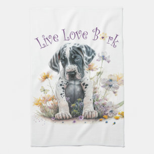 Great Dane-hond Moeder Bloemstuk Theedoek
