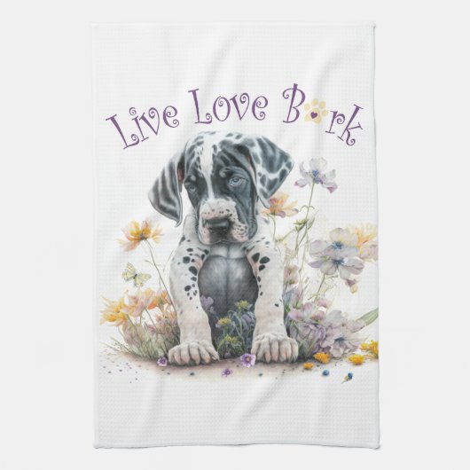 Great Dane-hond Moeder Bloemstuk Theedoek (Verticaal)
