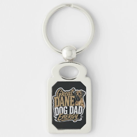 Great Dane Hond Papa Energie Sleutelhanger (Voorkant)