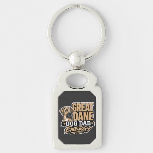 Great Dane Hond Papa Energie  Sleutelhanger (Voorkant)