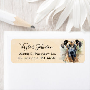 Great Dane-hond retouradreslabel Etiket