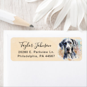 Great Dane-hond retouradreslabel Etiket