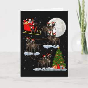 Great Dane Hond Santa slee groot Vliegende Grappig Kaart