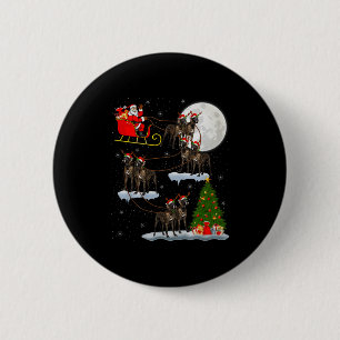 Great Dane hond Santa slee van vliegende grappige  Ronde Button 5,7 Cm